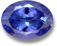 Gemma di tanzanite riscaldata