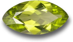 Olive Green Marquise-Cut Peridot