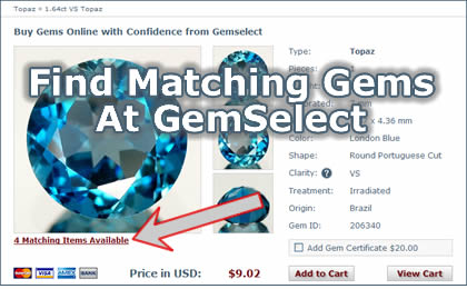 Matching Gems at GemSelect