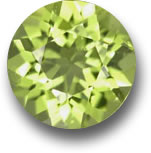 Peridot-Edelstein mit runder Facette