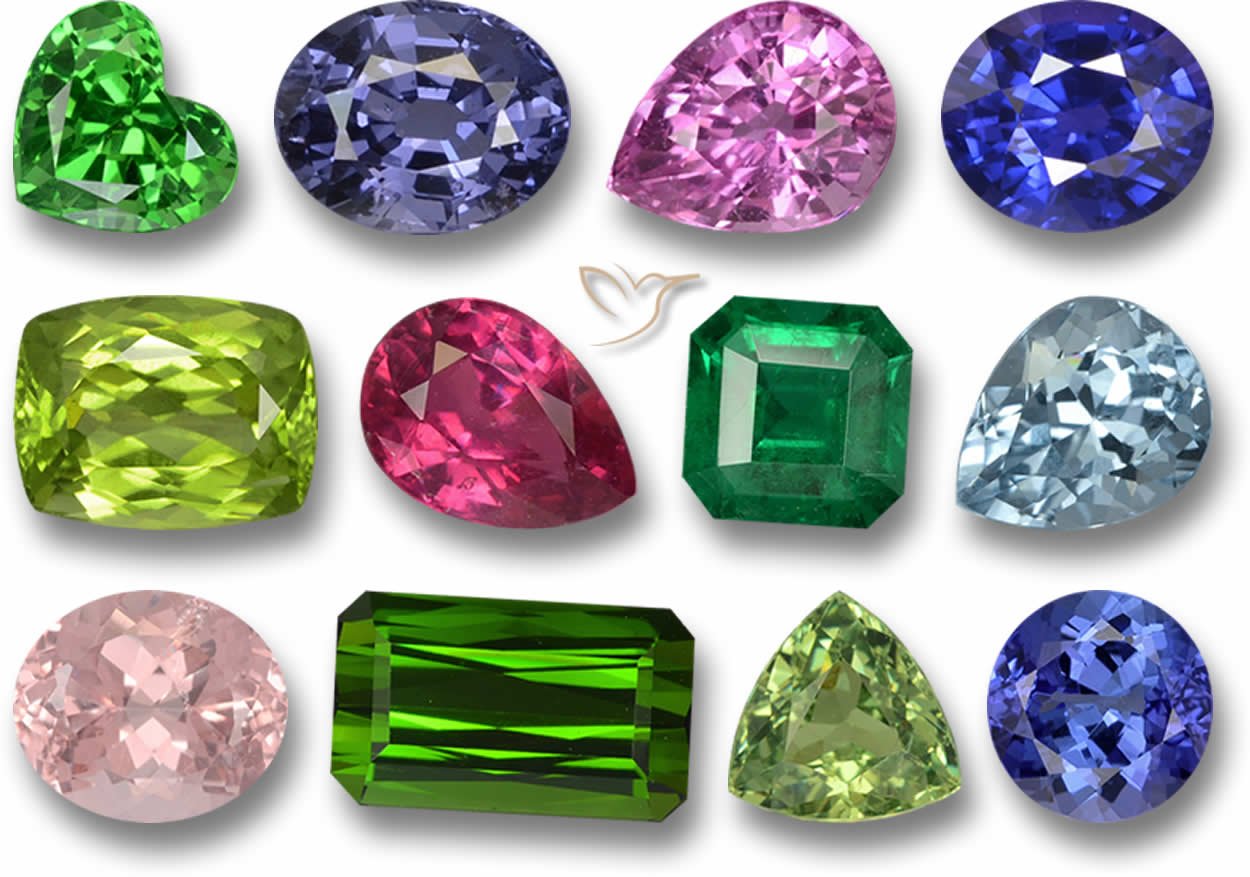 Assortment of AAA jewelry-grade loose gemstones for custom fine jewelry