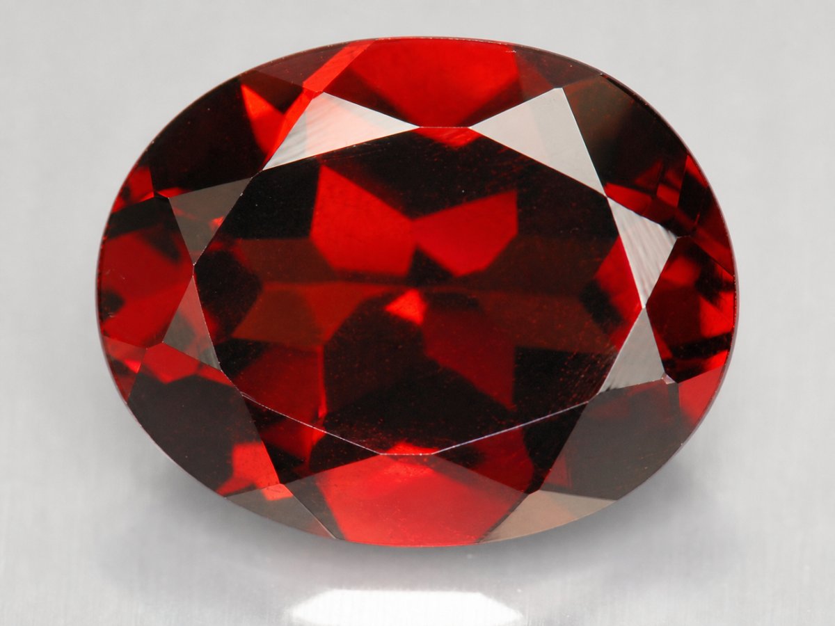 Close-up view of natural Almandine Garnet gemstones