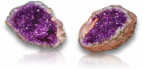 Piedras preciosas de geoda de amatista