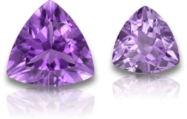 Trillion Cut Amethyst Gemstones for Jewelry