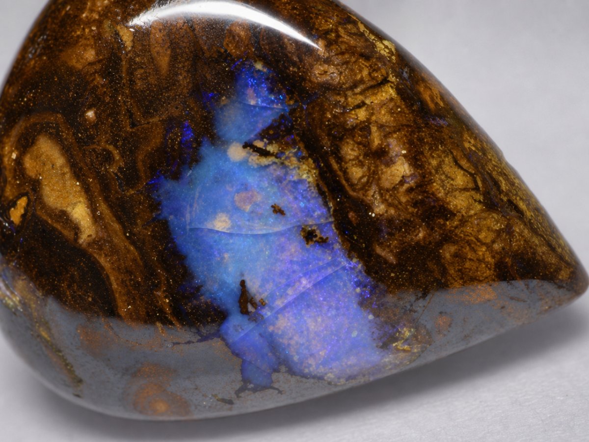 Close-up view of natural Australian Opal gemstones