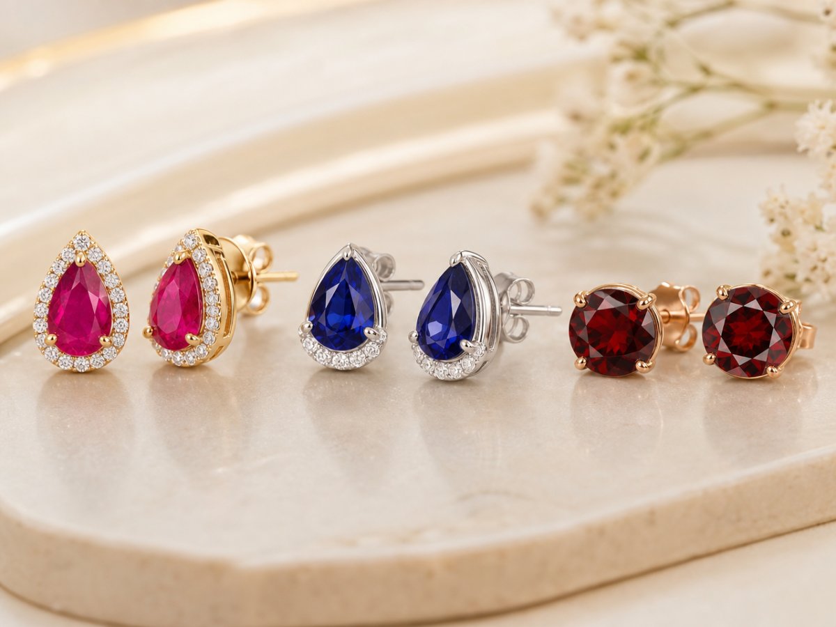 Natural gemstone gemstones shown in jewelry