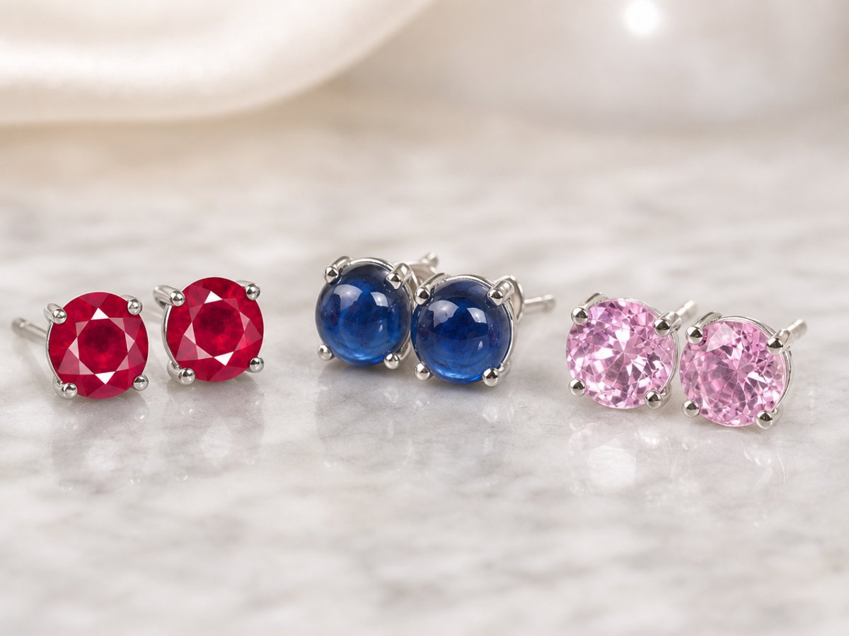 Natural gemstone gemstones shown in jewelry