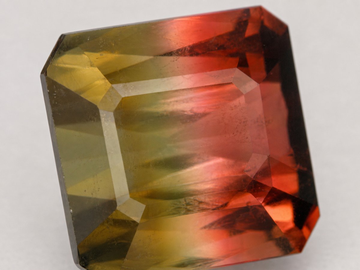 Close-up view of natural Bi-Color Tourmaline gemstones