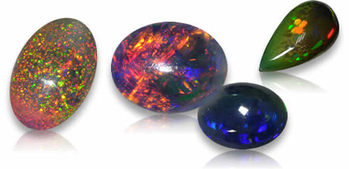 Pierres précieuses d'opale noire