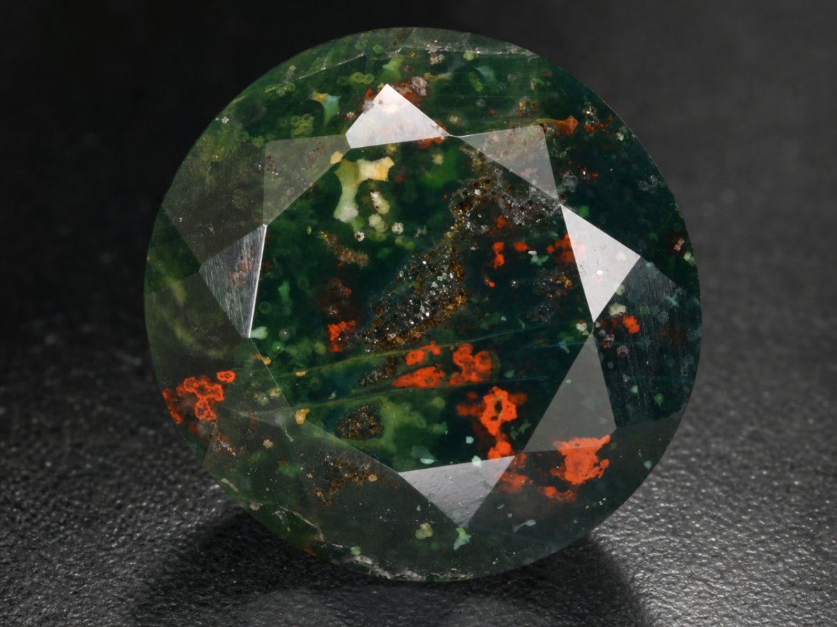 Close-up view of natural Bloodstone gemstones