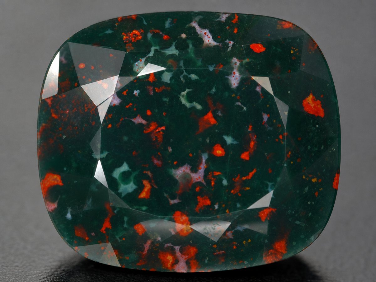 Close-up view of natural Bloodstone gemstones