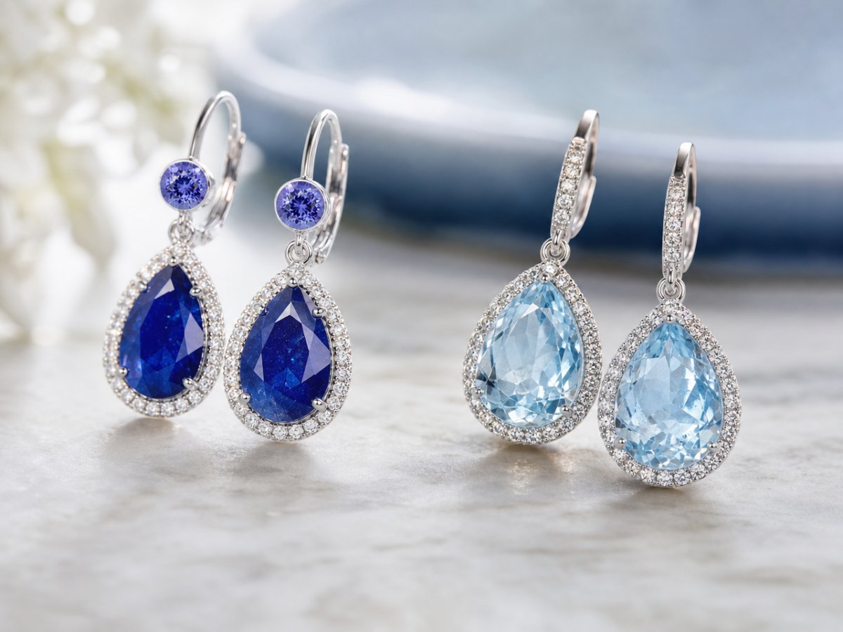 Natural gemstone gemstones shown in jewelry