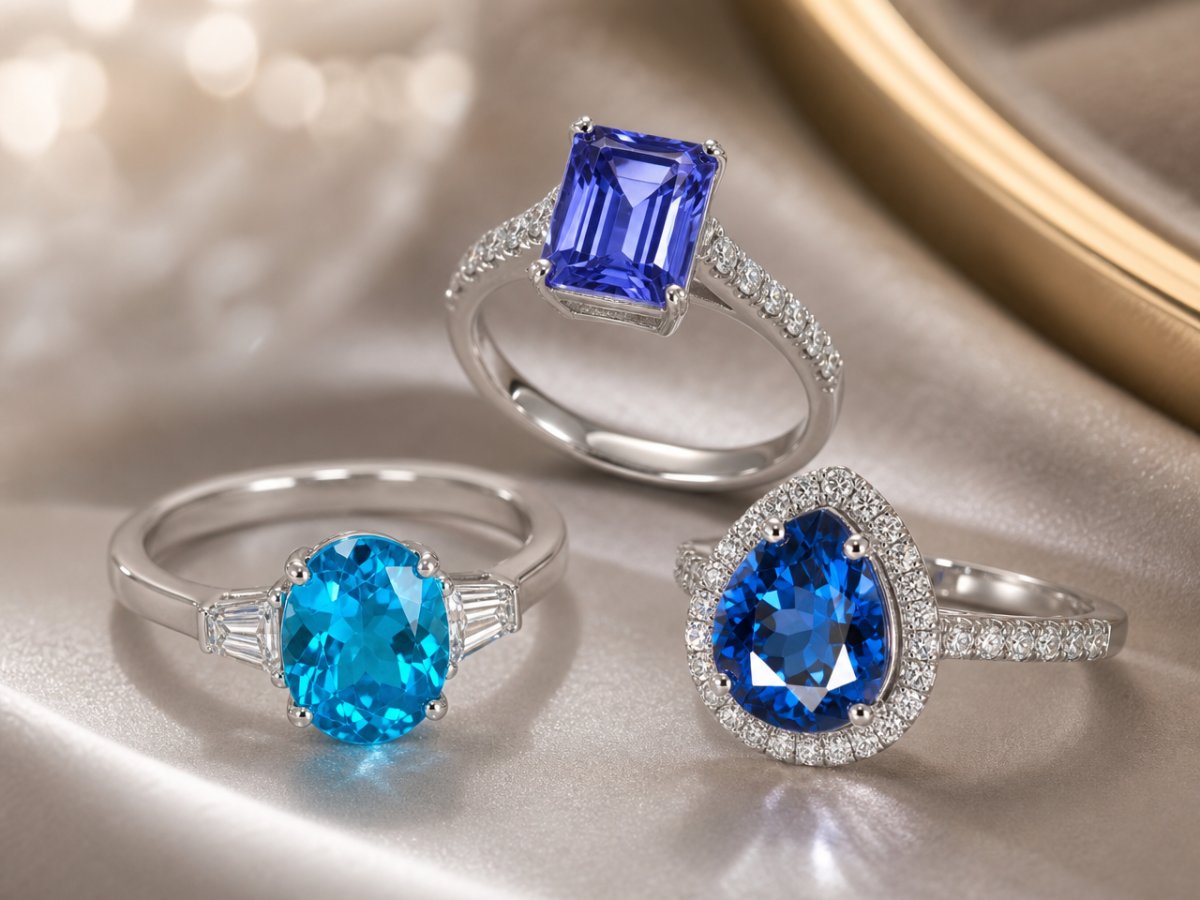 Natural gemstone gemstones shown in jewelry