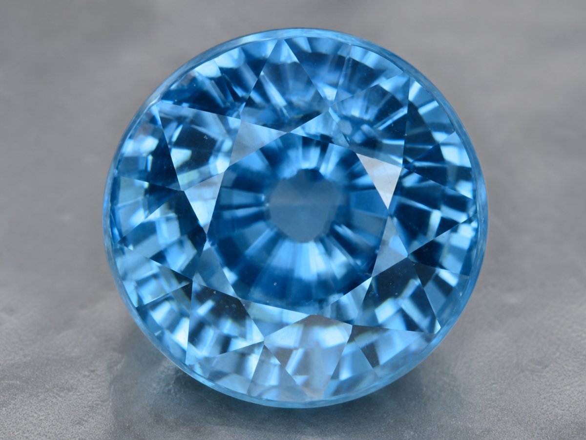 Close-up view of natural Blue Zircon gemstones