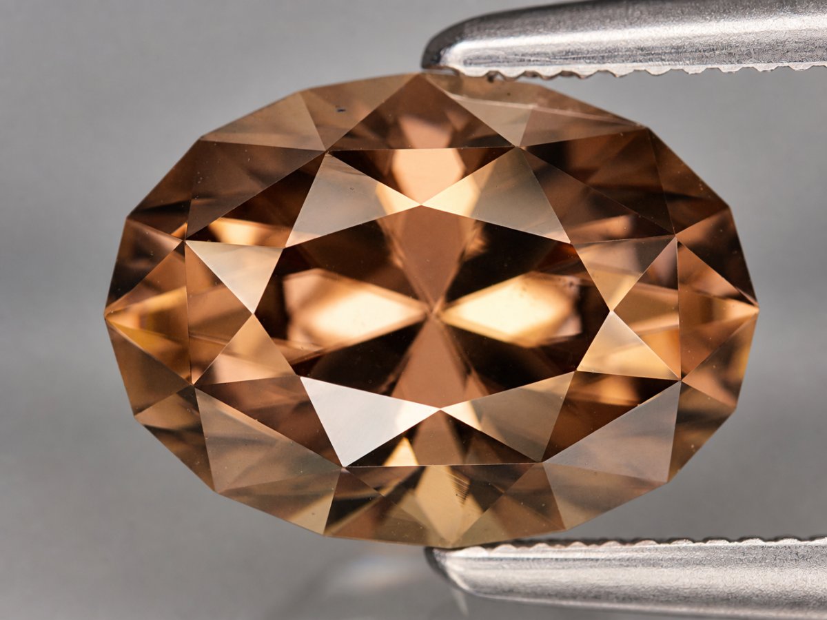Close-up view of natural Brown Zircon gemstones
