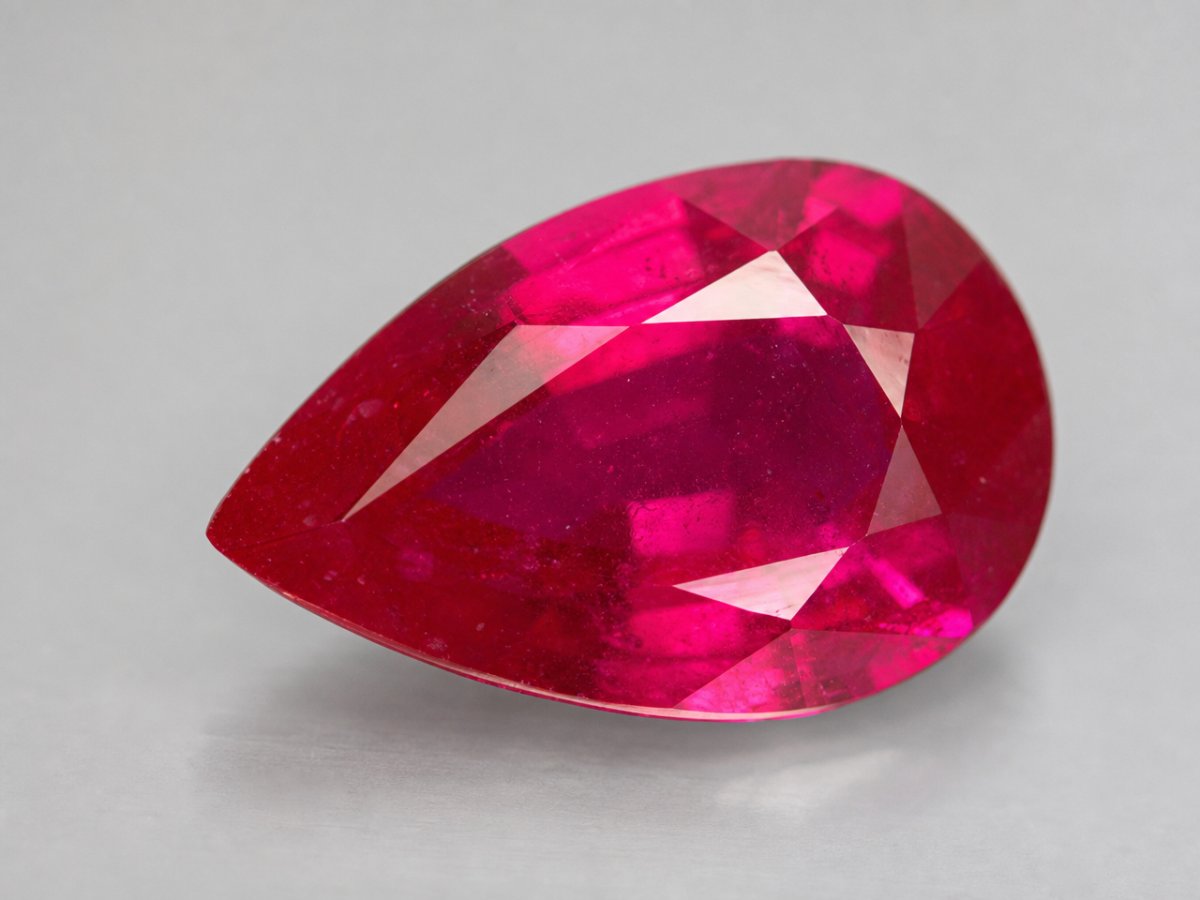Close-up view of natural Burma Ruby gemstones