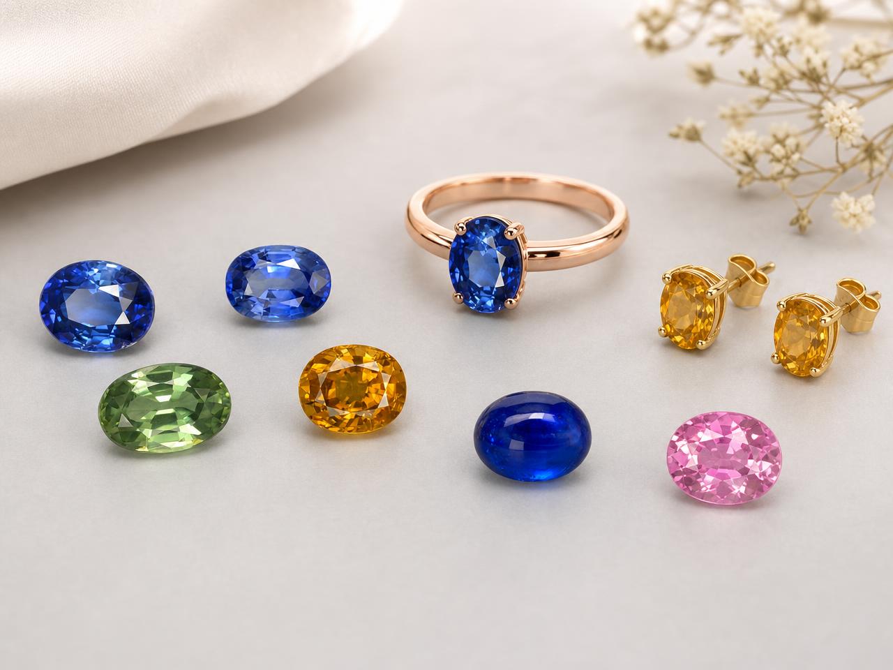Loose calibrated 6x4 mm sapphire gemstones for jewelry settings
