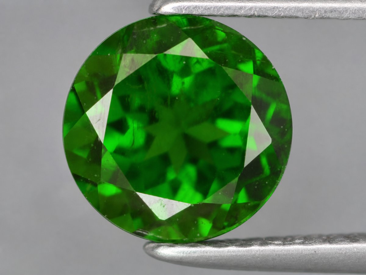 Close-up view of natural Chrome Diopside gemstones