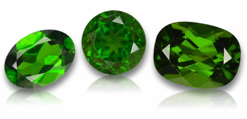 Pierres gemmes de diopside de chrome