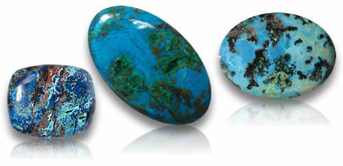 Pierres précieuses de chrysocolle