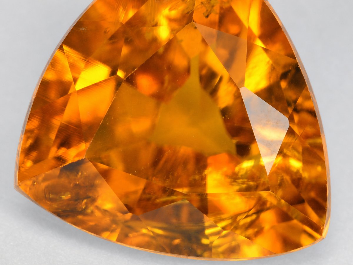 Close-up view of natural Clinohumite gemstones