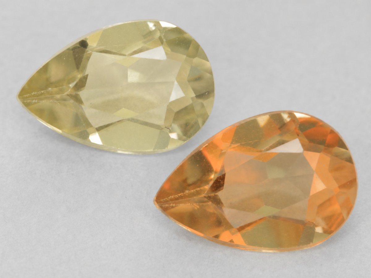 Close-up view of natural Color-Change Diaspore gemstones