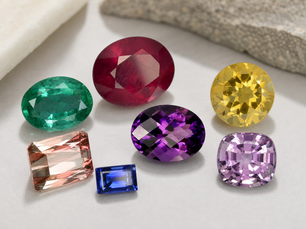 Pierres précieuses colorées