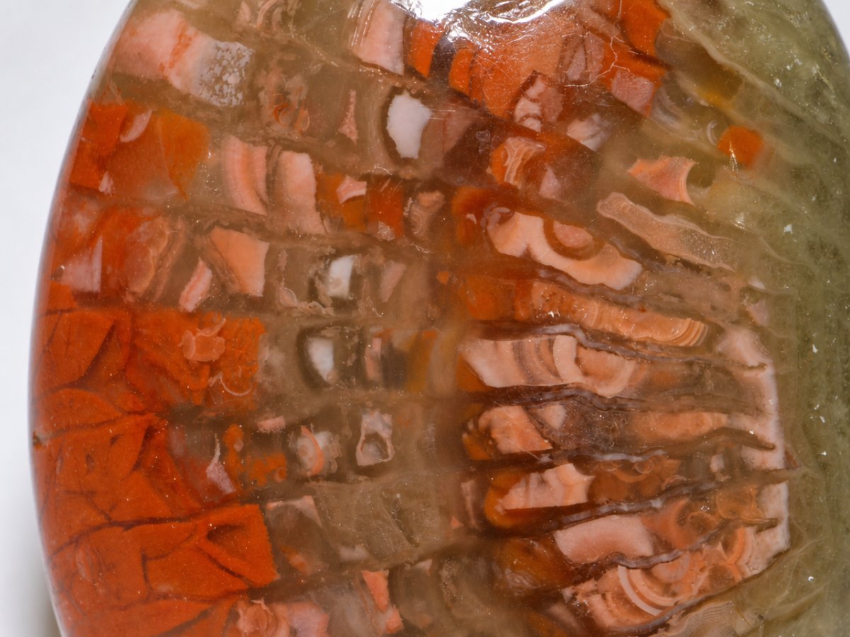 Close-up view of natural Coral gemstones