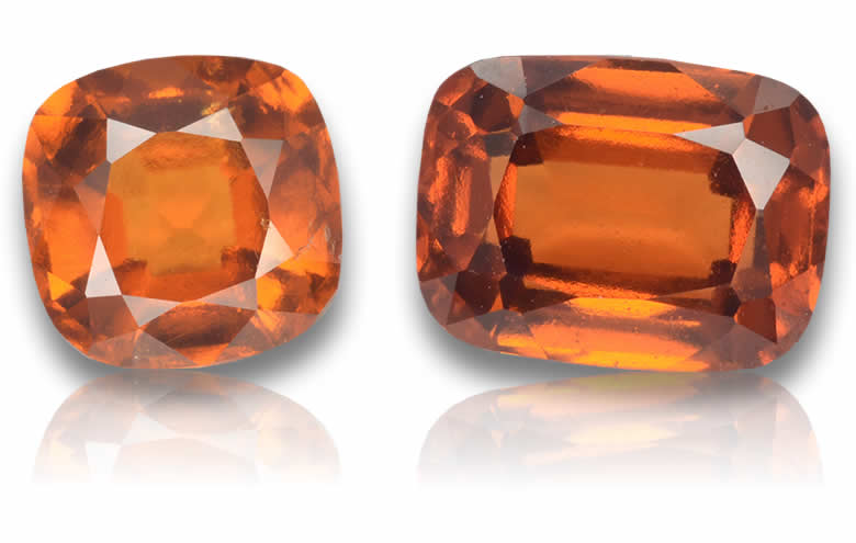Cushion Cut Hessonite Garnet, Natural Loose Stones