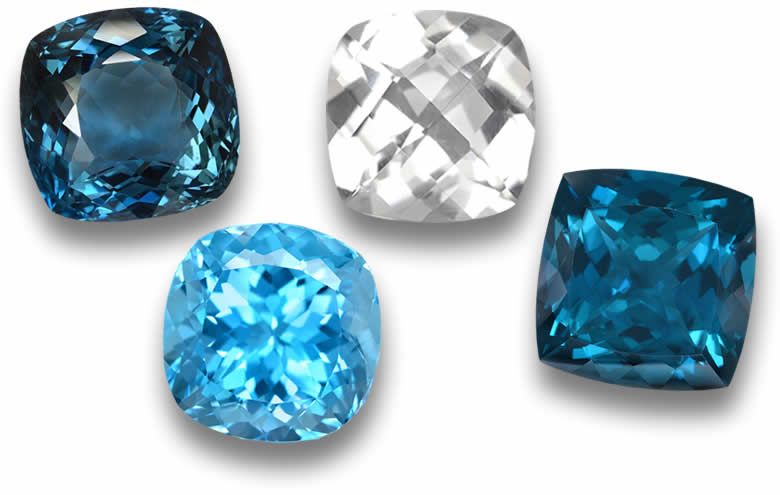 Cushion Cut Topaz Gemstones - Natural, Certified