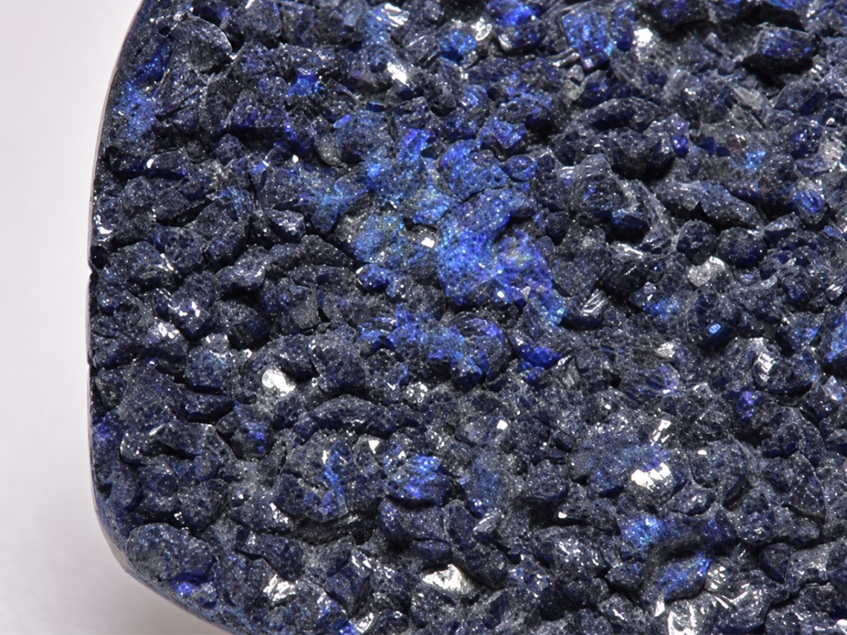 Close-up view of natural Druzy Azurite gemstones
