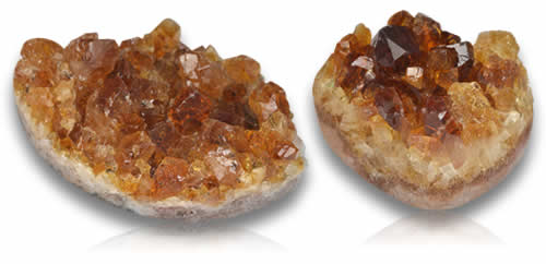 Pierres précieuses de citrine druzy