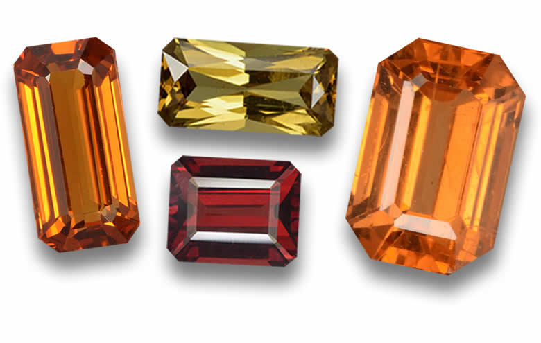 Emerald Cut Garnet Gems - Natural, Certified