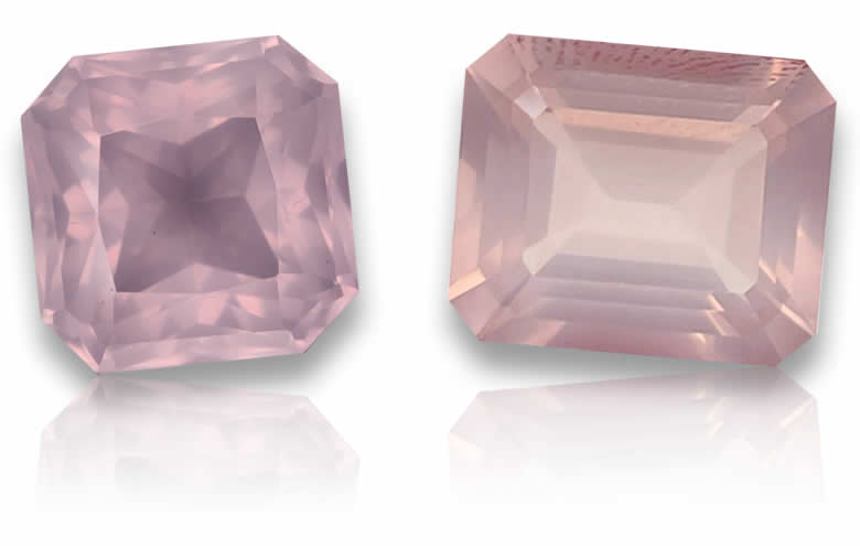 Emerald Cut Rose Quartz - Natural, Certified