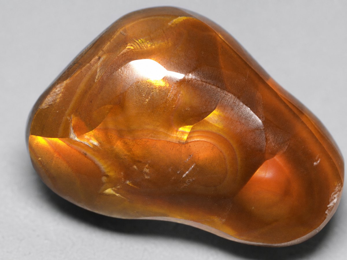 Close-up view of natural Fire Agate gemstones