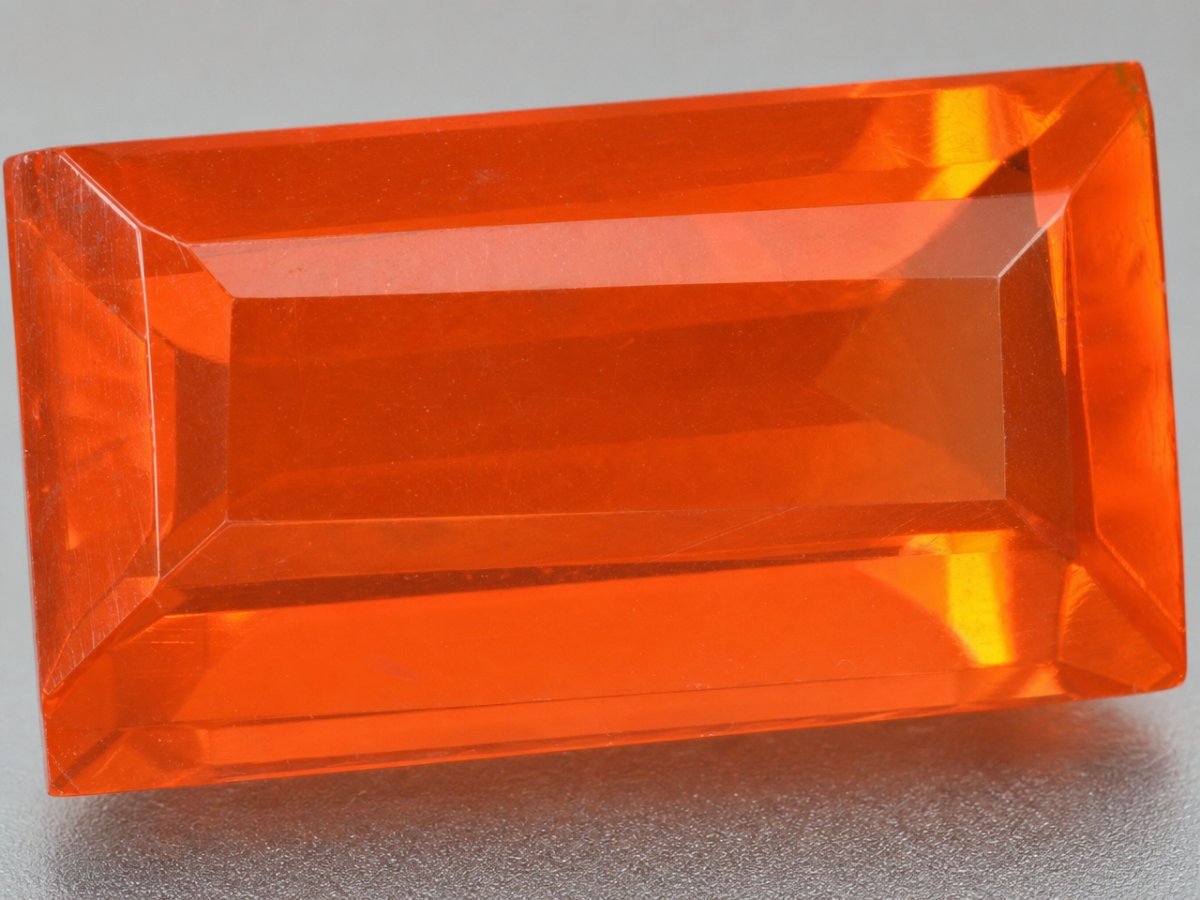 Close-up view of natural Fire Opal gemstones