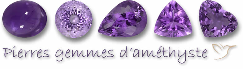 Pierres gemmes d'améthyste