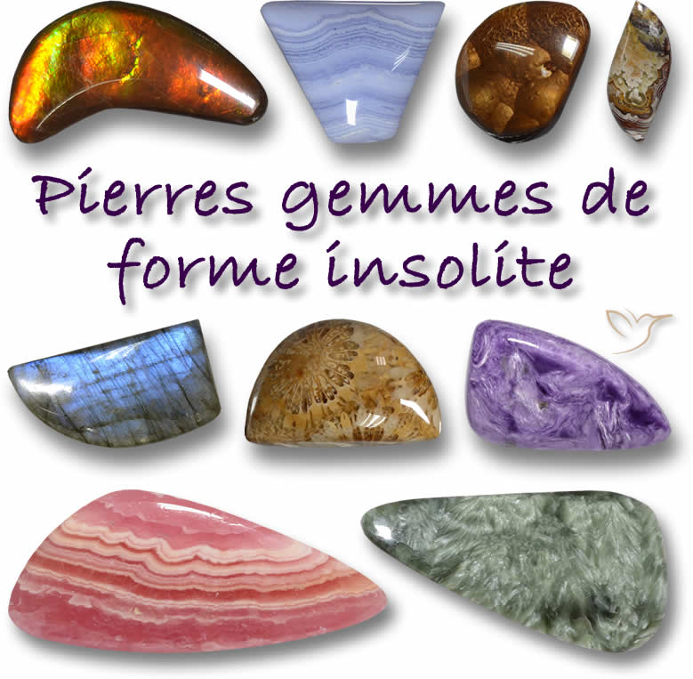 Pierres gemmes de forme insolite pour la fabrication de bijoux
