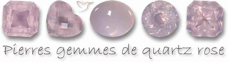Pierres gemmes de quartz rose