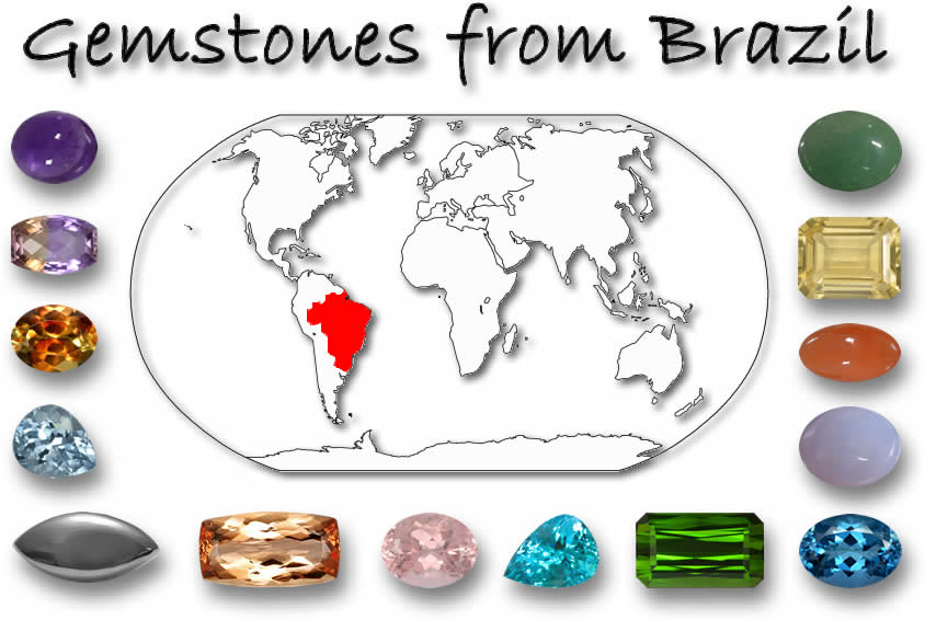 Surtido de piedras preciosas de Brasil (juego de 5) - Fruición
