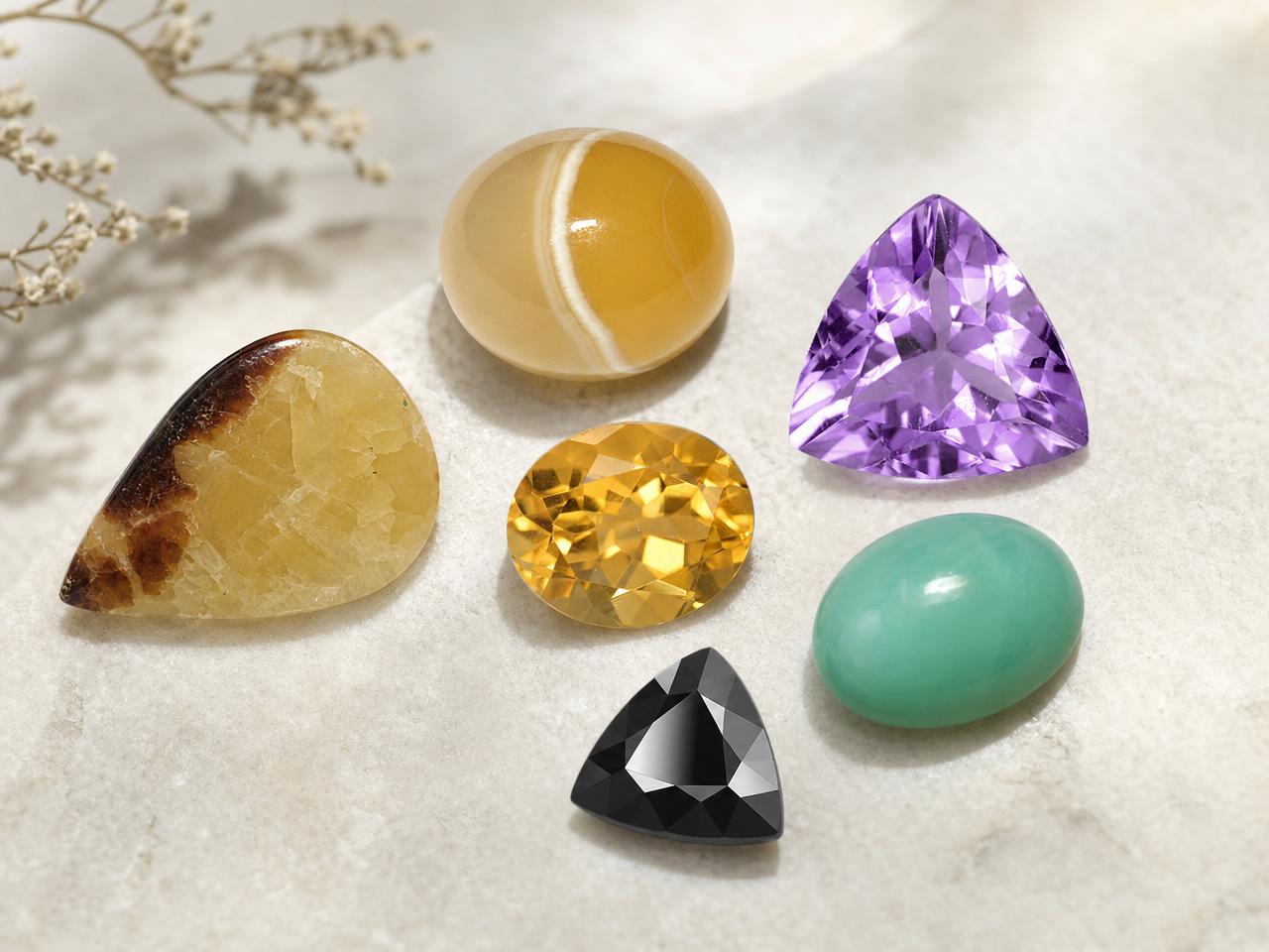 Assortment of natural loose gemstones under $50