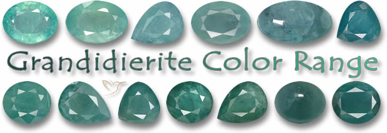Grandidierit-Farbpalette