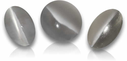 Piedras preciosas de ojo de gato de sillimanita gris
