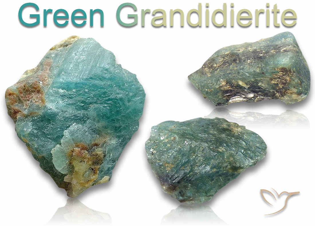 Rough Green Grandidierite Gemstones