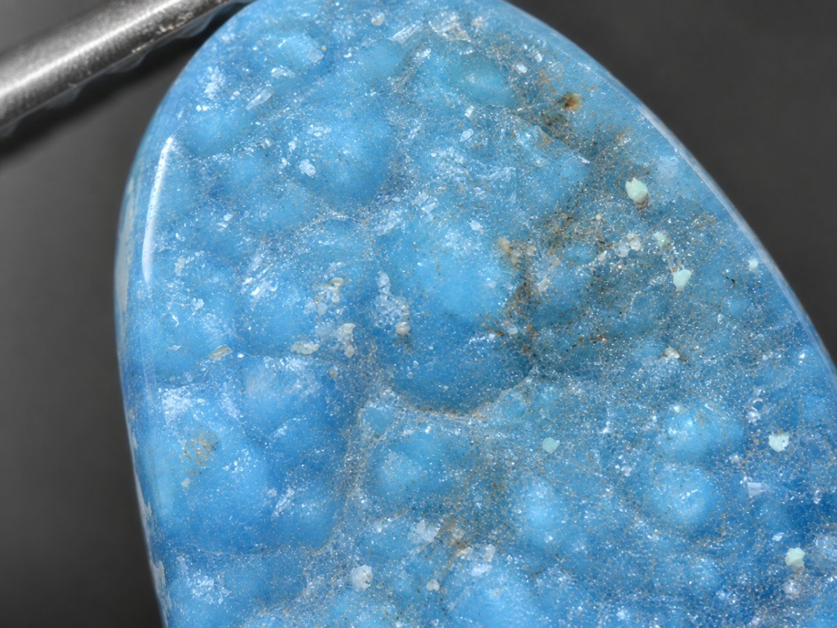 Close-up view of natural Hemimorphite Druzy gemstones