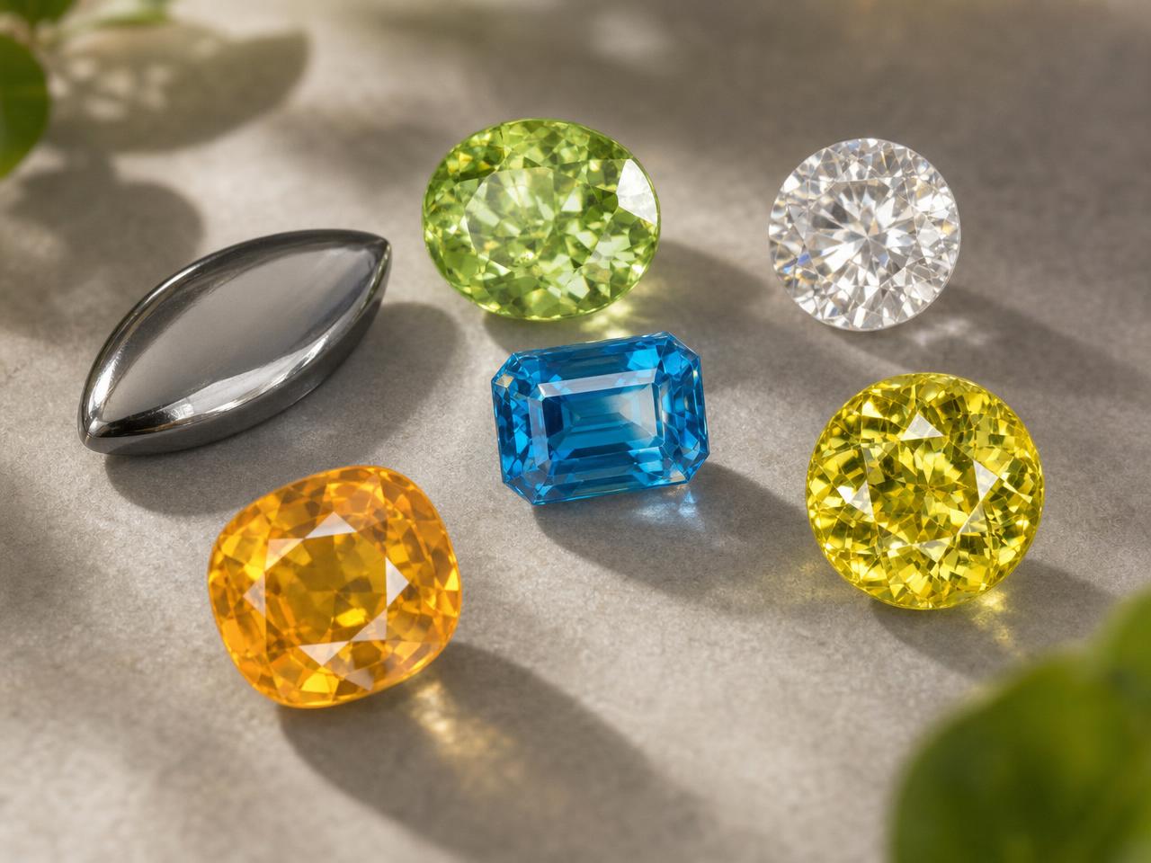 Faceted high refractive index gemstones with bright sparkle