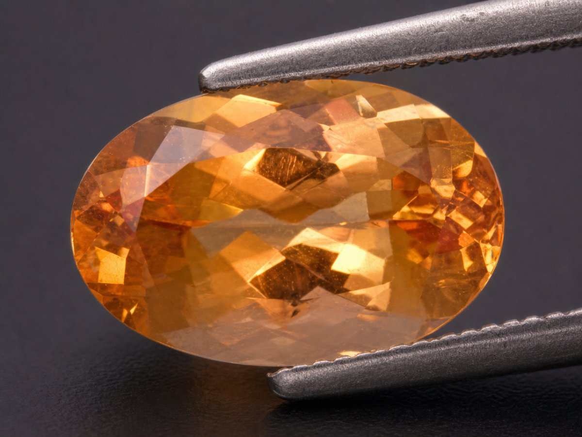 Close-up view of natural Imperial Topaz gemstones
