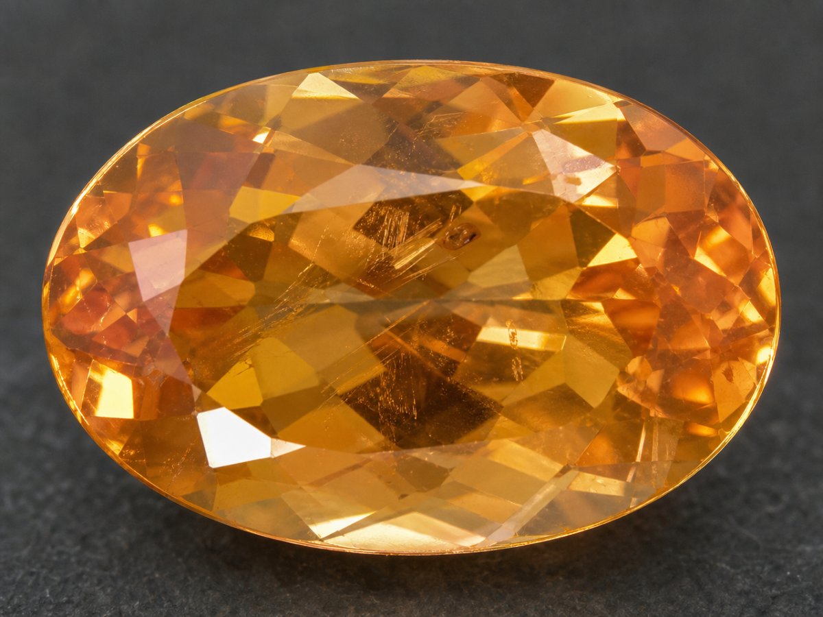 Close-up view of natural Imperial Topaz gemstones