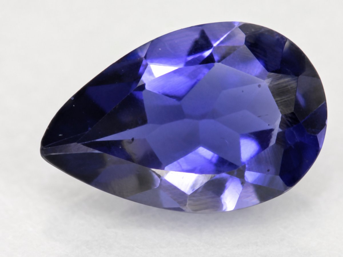 Close-up view of natural Iolite gemstones