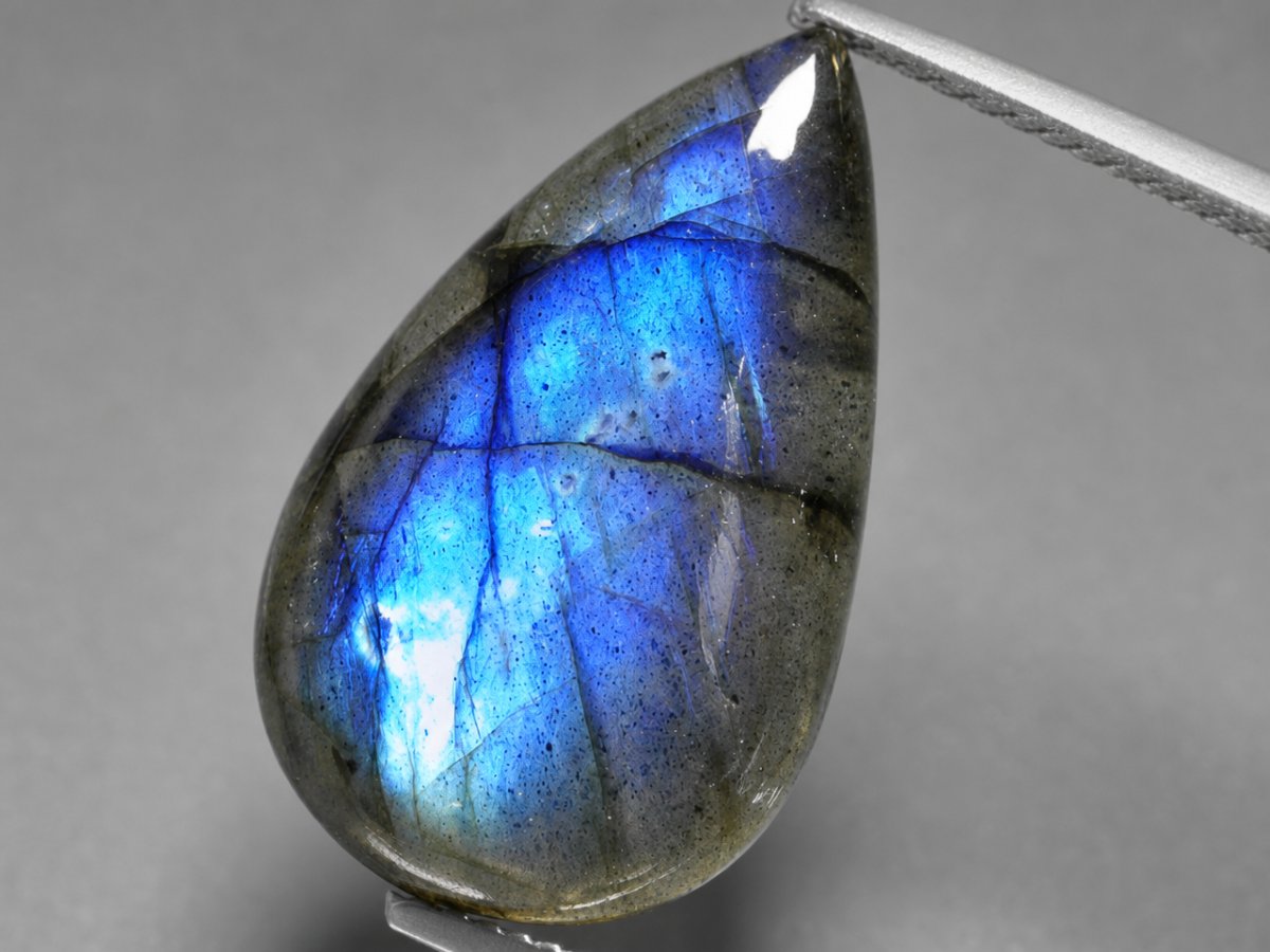 Close-up view of natural Labradorite gemstones